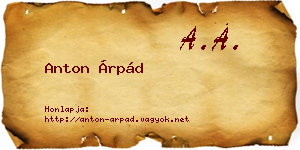 Anton Árpád névjegykártya